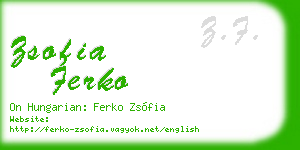 zsofia ferko business card